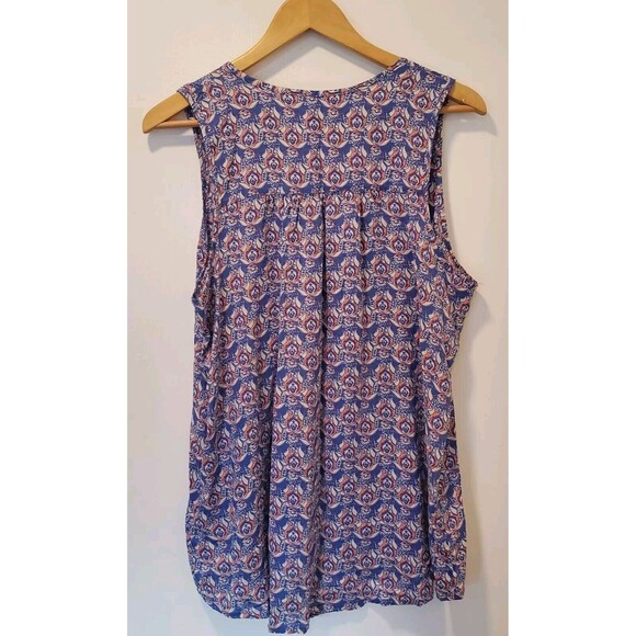 THE NORTH FACE Blouse Womens XL Blue Orange Sleeveless Boho Feminine Flowy - Picture 6 of 8